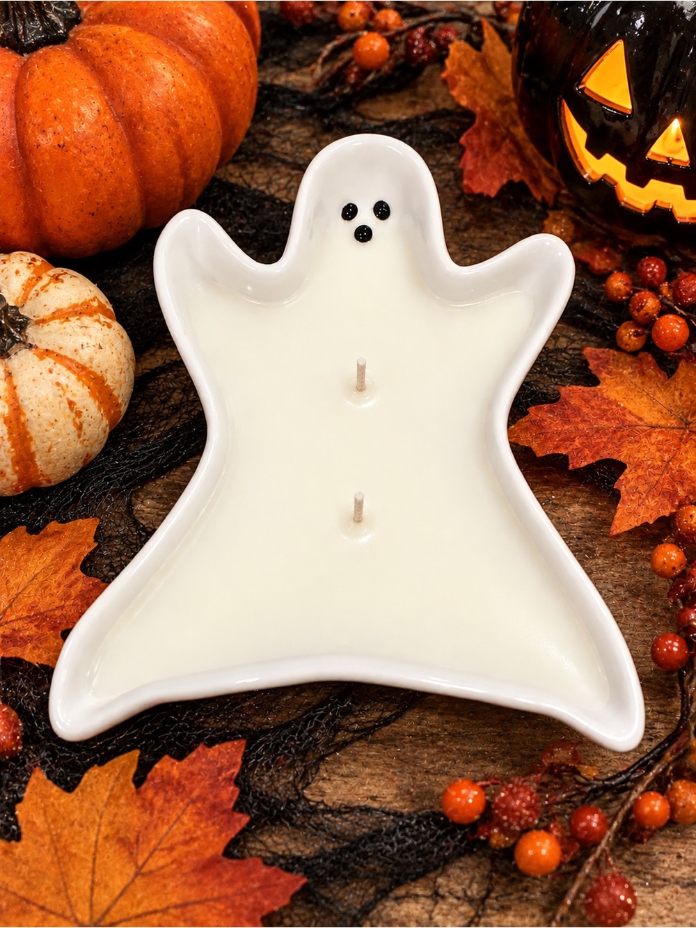 Ghost Shaped White Halloween Candle